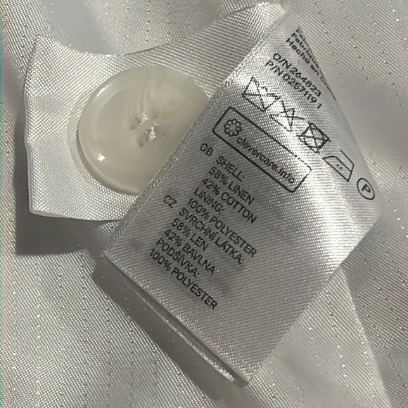 White linen single button blazer size 8 - Picture 8 of 8